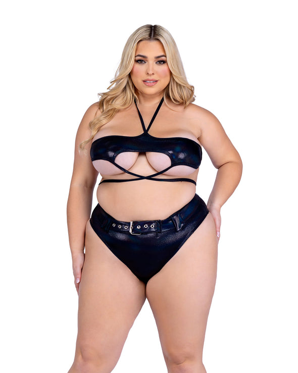 Daze Shimmer Top with Underboob Cutout