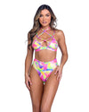 Groovy Doll Shimmer Multi-Colored Bikini Top