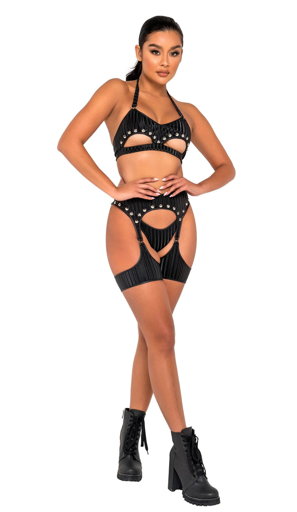 Sheriff Studded Garter Belt Harness