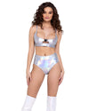 Disco Babe Hologram High-Waisted Shorts