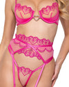 Bubblegum Heart 3-Piece Garter Short Set